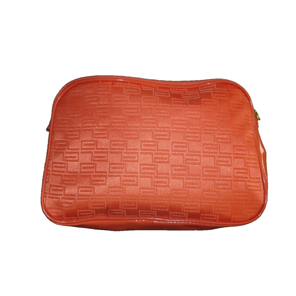 Estee Lauder Orange Make Up Bag Cosmetic Case Travel Zip Bag